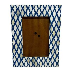 Boho Decor Photo Frame Portrait Landscape Blue White Morocco India Table Top